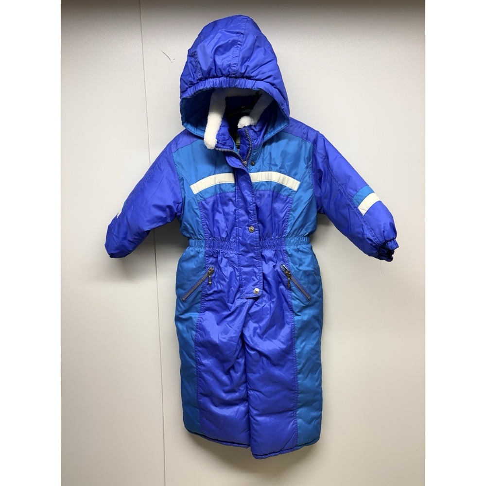 Vtg Weather‎ Tamer Skiwear Ski Suit Jumpsuit Snowboard Snowmobile Size 4 Blue